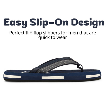 Hirolas Men’s Blue EVA Flip Flops Lightweight Casual Slippers for Daily & Beach Wear -HROFF36BLU