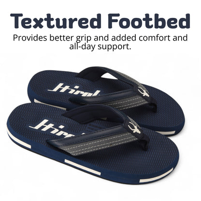 Hirolas Men’s Blue EVA Flip Flops Lightweight Casual Slippers for Daily & Beach Wear -HROFF36BLU