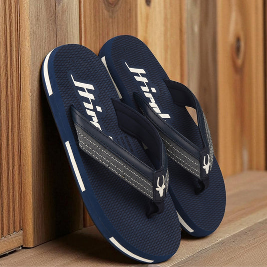 Hirolas Men’s Blue EVA Flip Flops Lightweight Casual Slippers for Daily & Beach Wear -HROFF36BLU