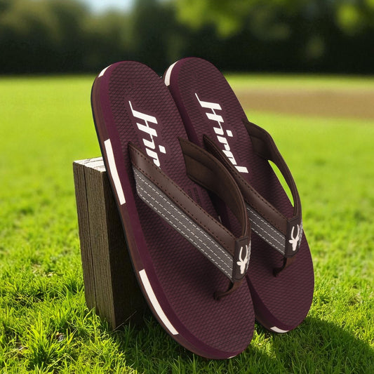 Hirolas Men’s Maroon EVA Flip Flops Lightweight Casual Slippers for Daily & Beach Wear -HROFF36MRN