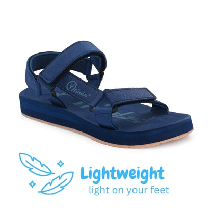 Hirolas EVA Sandal for Men's Cushioned Sole with TPR Base Waterproof Sports Floater with Adjustable Velcro Straps - Blue