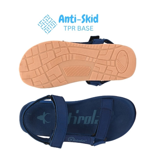 Hirolas EVA Sandal for Men's Cushioned Sole with TPR Base Waterproof Sports Floater with Adjustable Velcro Straps - Blue
