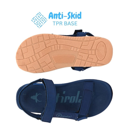 Hirolas EVA Sandal for Men's Cushioned Sole with TPR Base Waterproof Sports Floater with Adjustable Velcro Straps - Blue