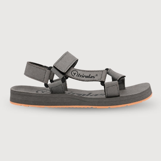 Hirolas EVA Sandal for Men's Cushioned Sole with TPR Base Waterproof Sports Floater with Adjustable Velcro Straps - Grey