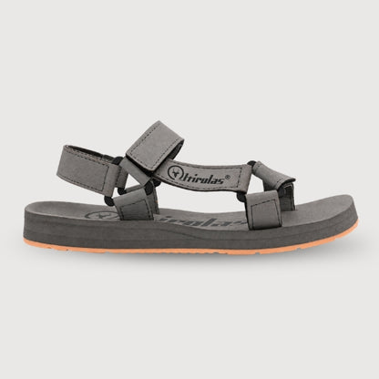 Hirolas EVA Sandal for Men's Cushioned Sole with TPR Base Waterproof Sports Floater with Adjustable Velcro Straps - Grey