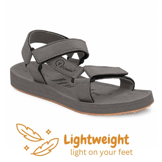 Hirolas EVA Sandal for Men's Cushioned Sole with TPR Base Waterproof Sports Floater with Adjustable Velcro Straps - Grey
