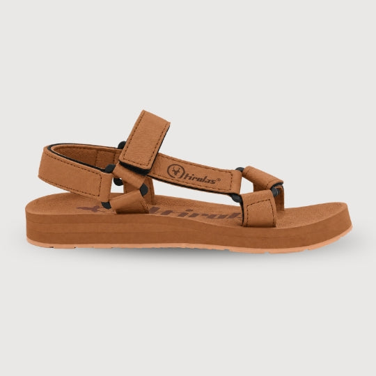 Hirolas EVA Sandal for Men's Cushioned Sole with TPR Base Waterproof Sports Floater with Adjustable Velcro Straps - Tan