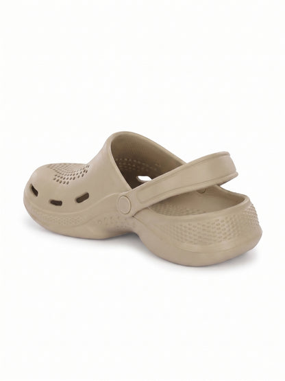 Hirolas Men's Beige Cushioned Fluffy Comfortable Slider Clogs (HROMCL06BGE)
