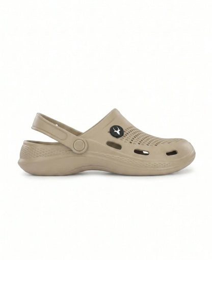 Hirolas Men's Beige Cushioned Fluffy Comfortable Slider Clogs (HROMCL06BGE)