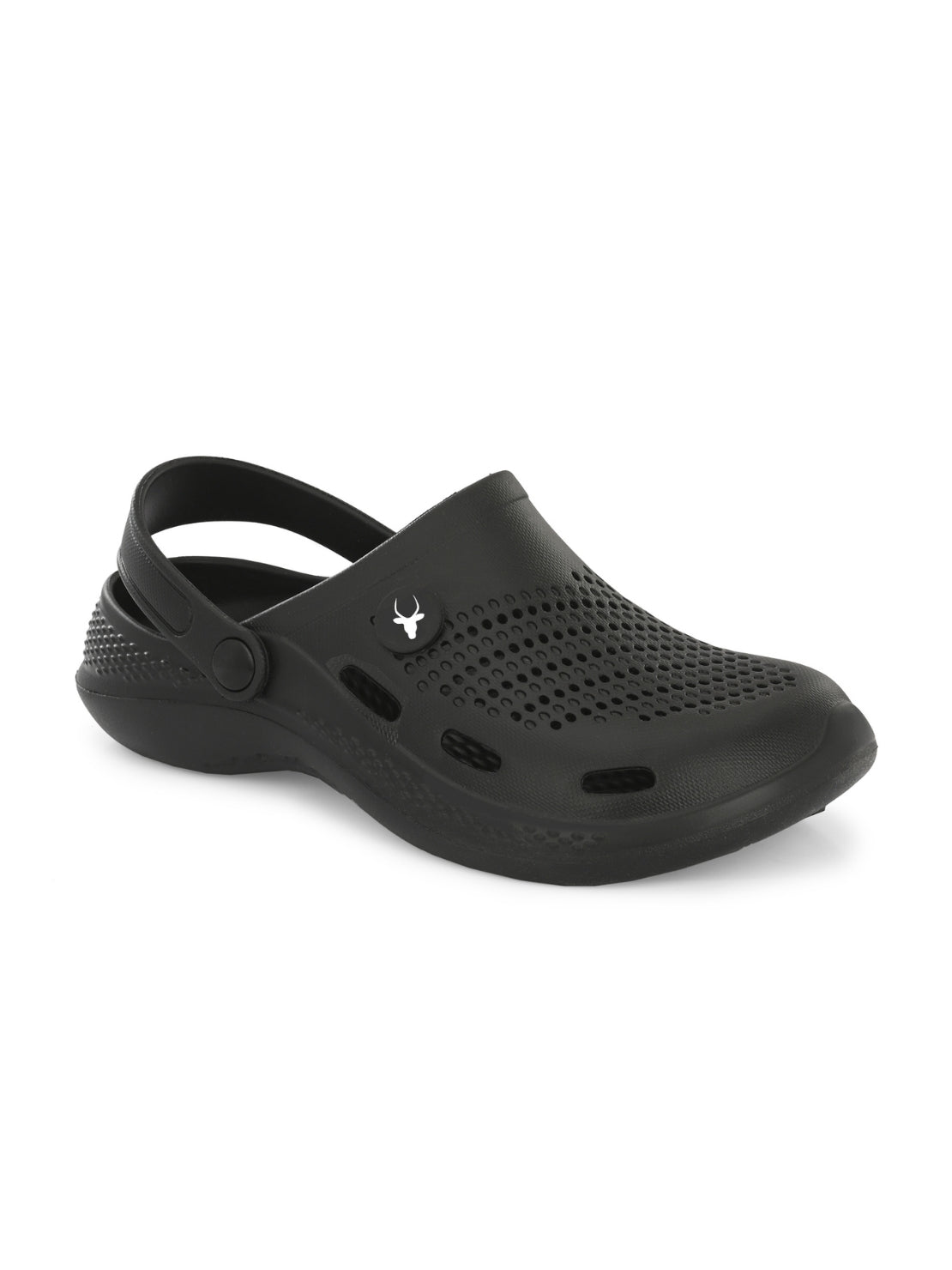 Hirolas Men's Black Cushioned Fluffy Comfortable Slider Clogs (HROMCL06BLK)