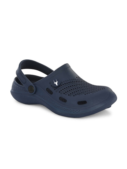 Hirolas Men's Blue Cushioned Fluffy Comfortable Slider Clogs (HROMCL06BLU)