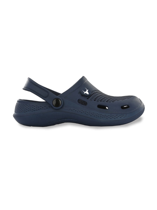 Hirolas Men's Blue Cushioned Fluffy Comfortable Slider Clogs (HROMCL06BLU)
