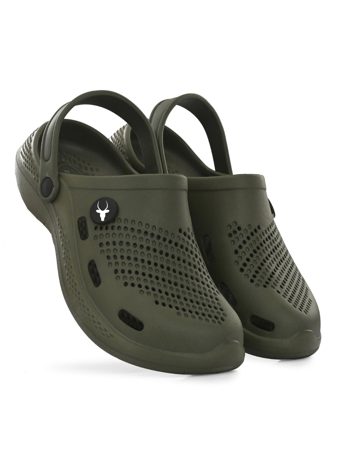 Hirolas Men's Green Cushioned Fluffy Comfortable Slider Clogs (HROMCL06GRN)
