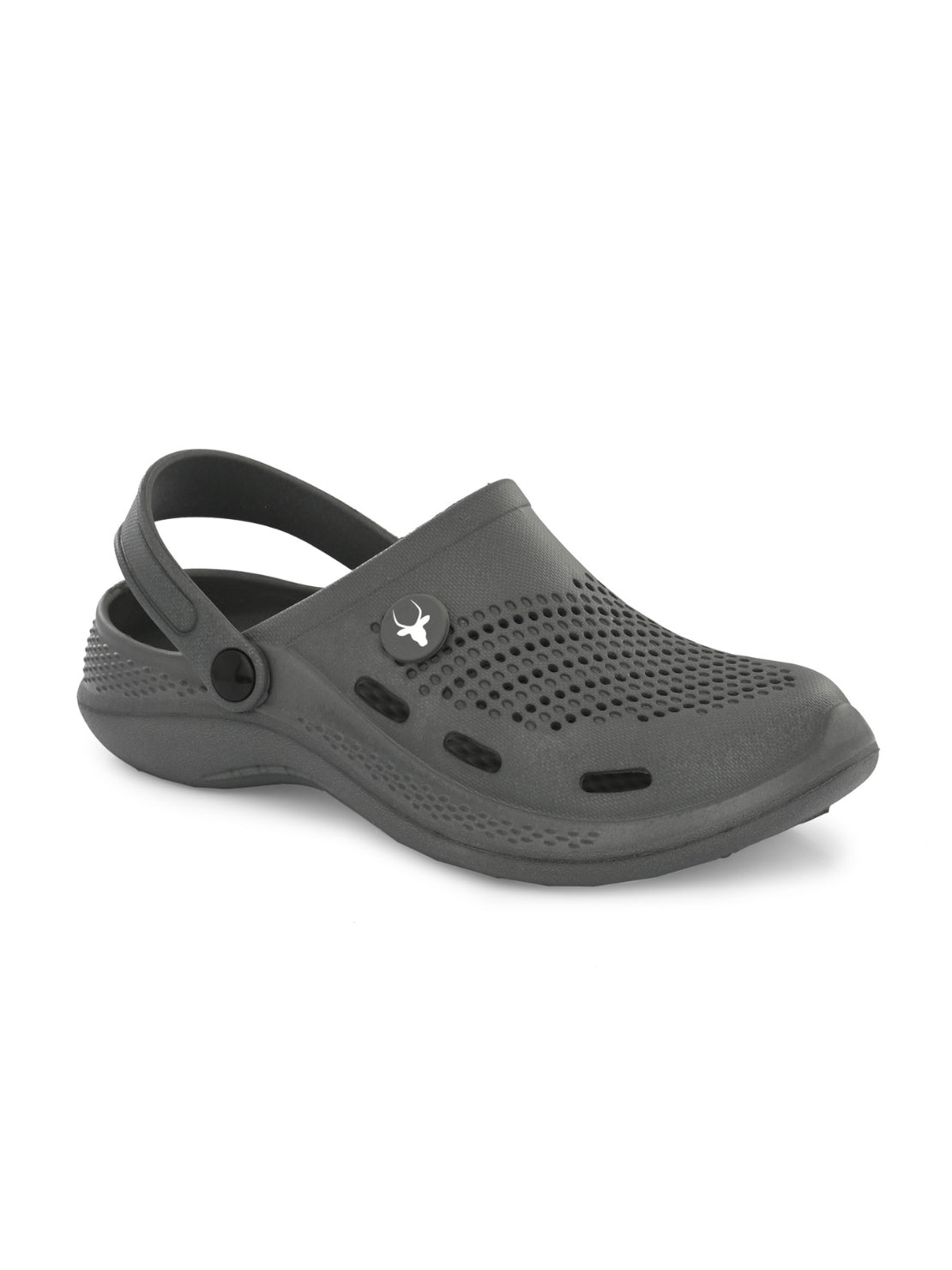 Hirolas Men's Grey Cushioned Fluffy Comfortable Slider Clogs (HROMCL06GRY)