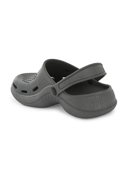 Hirolas Men's Grey Cushioned Fluffy Comfortable Slider Clogs (HROMCL06GRY)