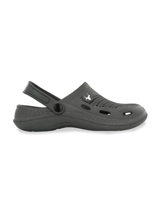 Hirolas Men's Grey Cushioned Fluffy Comfortable Slider Clogs (HROMCL06GRY)