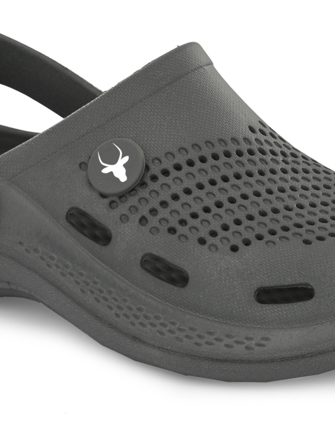 Hirolas Men's Grey Cushioned Fluffy Comfortable Slider Clogs (HROMCL06GRY)