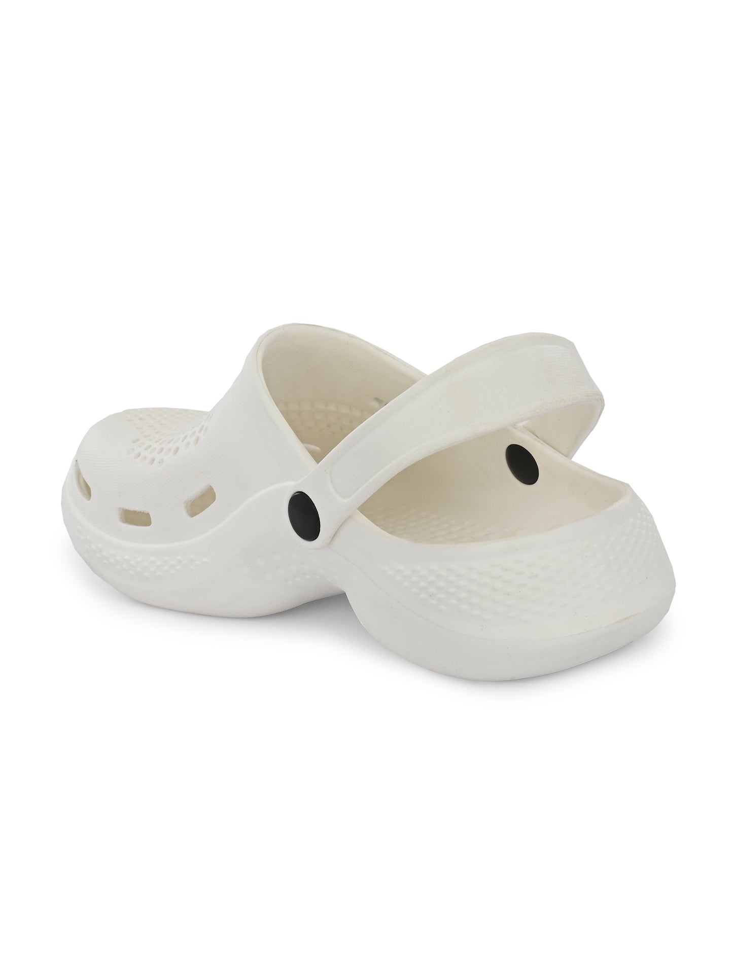 Hirolas Men's White Cushioned Fluffy Comfortable Slider Clogs (HROMCL06WHT)