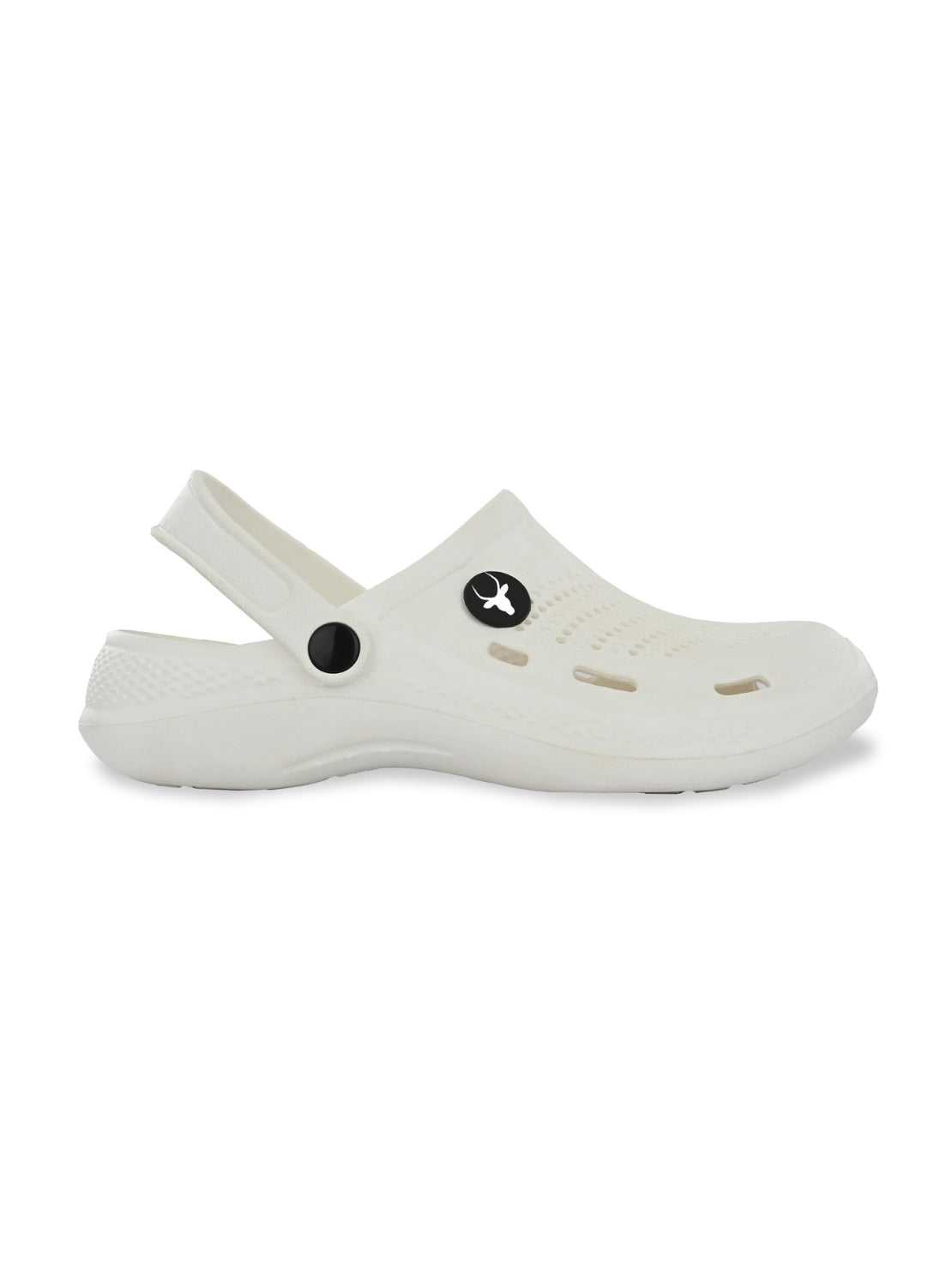 Hirolas Men's White Cushioned Fluffy Comfortable Slider Clogs (HROMCL06WHT)