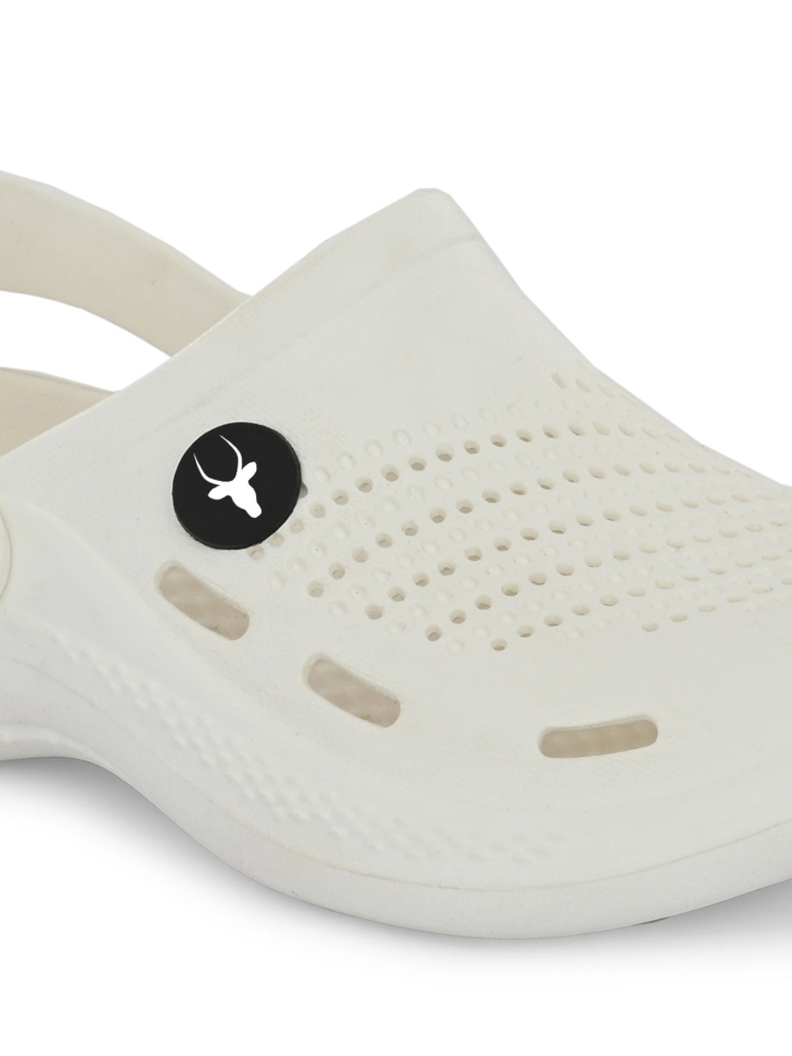 Hirolas Men's White Cushioned Fluffy Comfortable Slider Clogs (HROMCL06WHT)