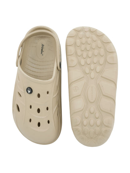 Hirolas® Men’s Cushioned Fluffy Ultra-Comfort Clogs Sliders - Beige HROMCL08BGE