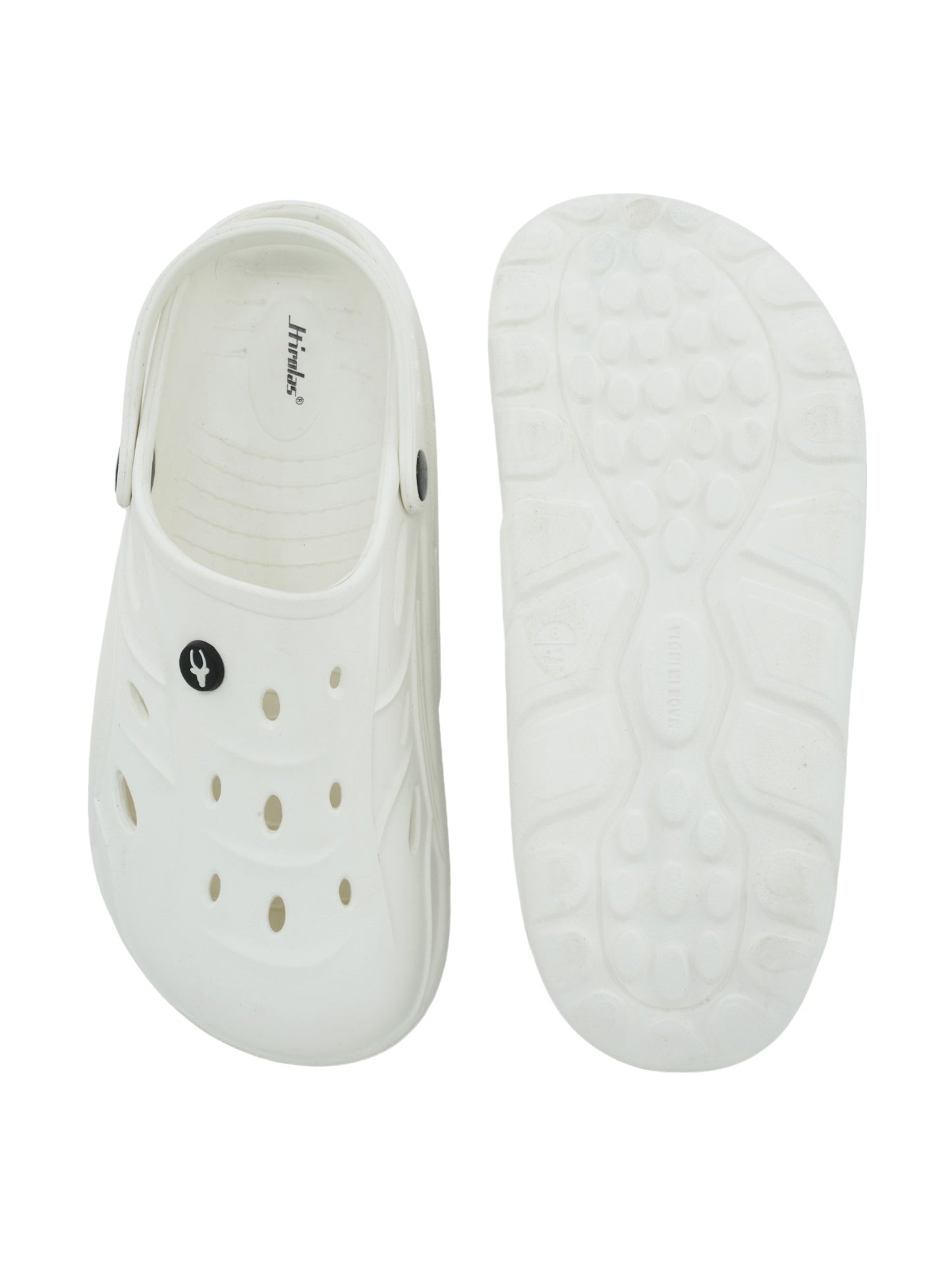 Hirolas® Men’s Cushioned Fluffy Ultra-Comfort Clogs Sliders - White HROMCL08WHT