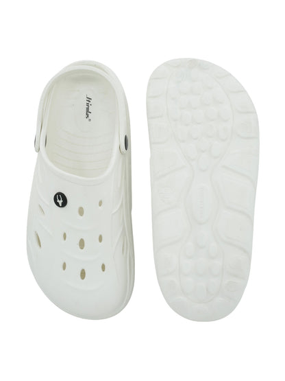 Hirolas® Men’s Cushioned Fluffy Ultra-Comfort Clogs Sliders - White HROMCL08WHT