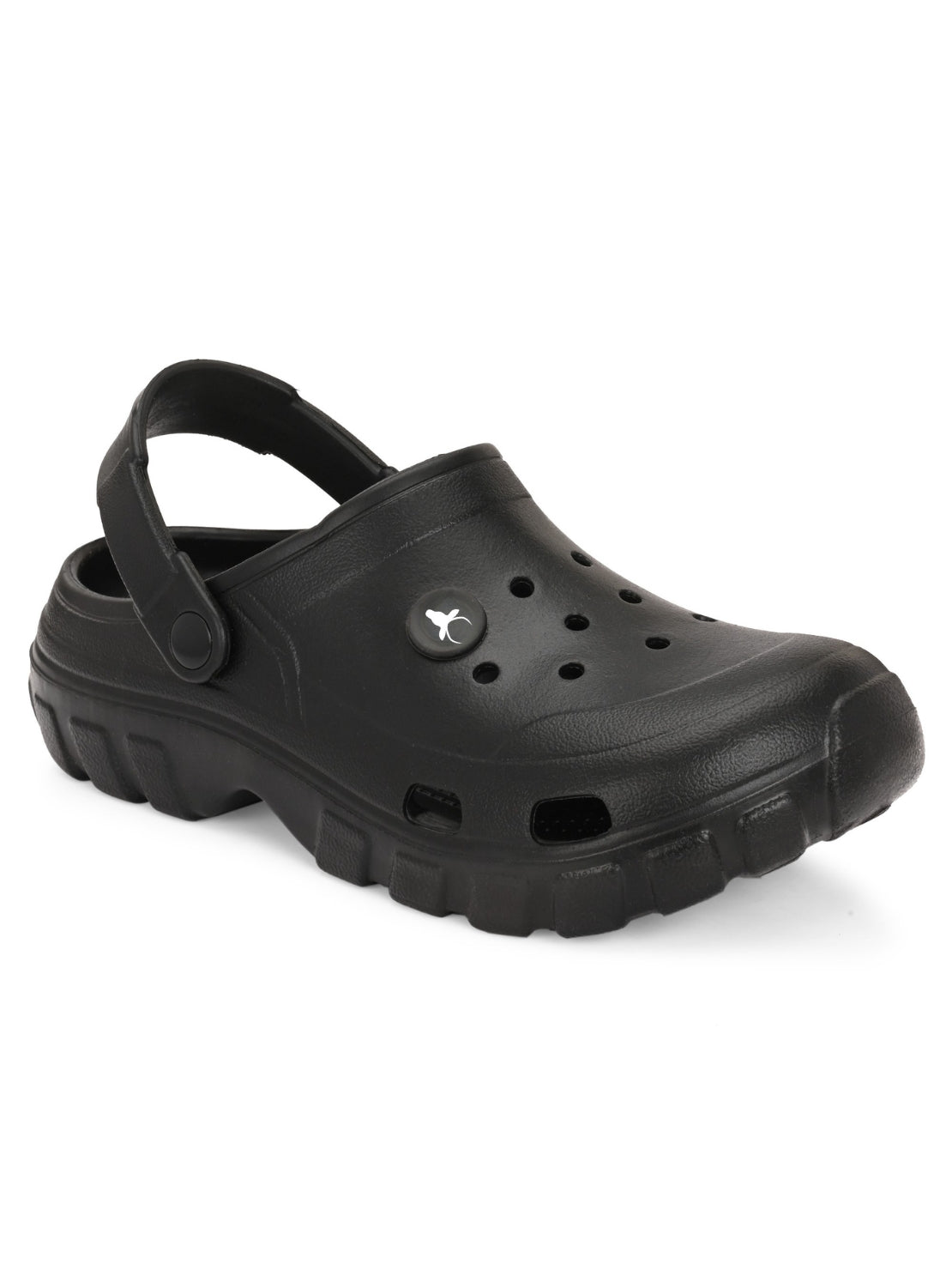 Hirolas Men cushioned comfortable Fluffy Clogs Sliders - Black