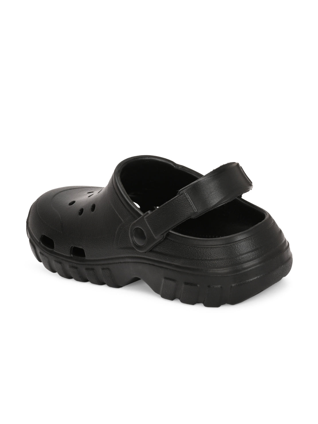 Hirolas Men cushioned comfortable Fluffy Clogs Sliders - Black