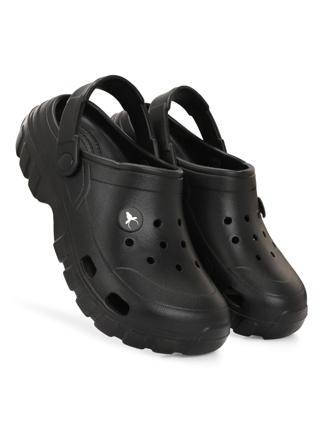 Hirolas Men cushioned comfortable Fluffy Clogs Sliders - Black