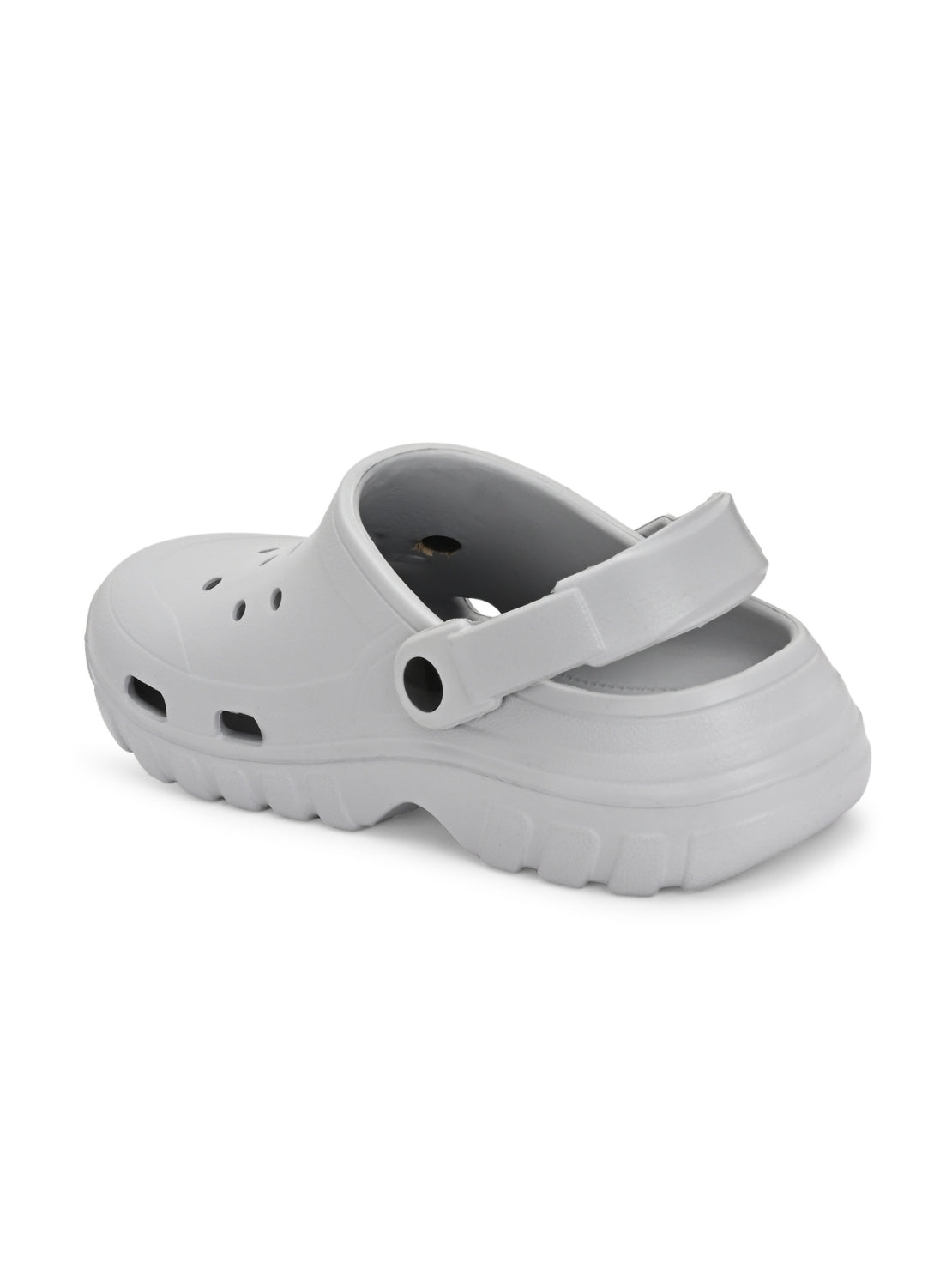Hirolas Men cushioned comfortable Fluffy Clogs Sliders - Light Grey