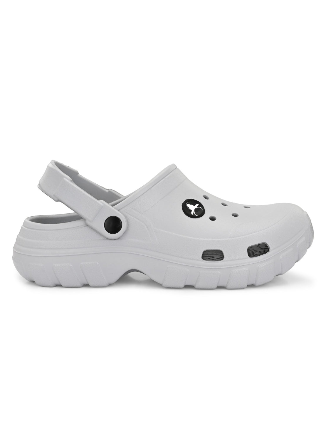 Hirolas Men cushioned comfortable Fluffy Clogs Sliders - Light Grey