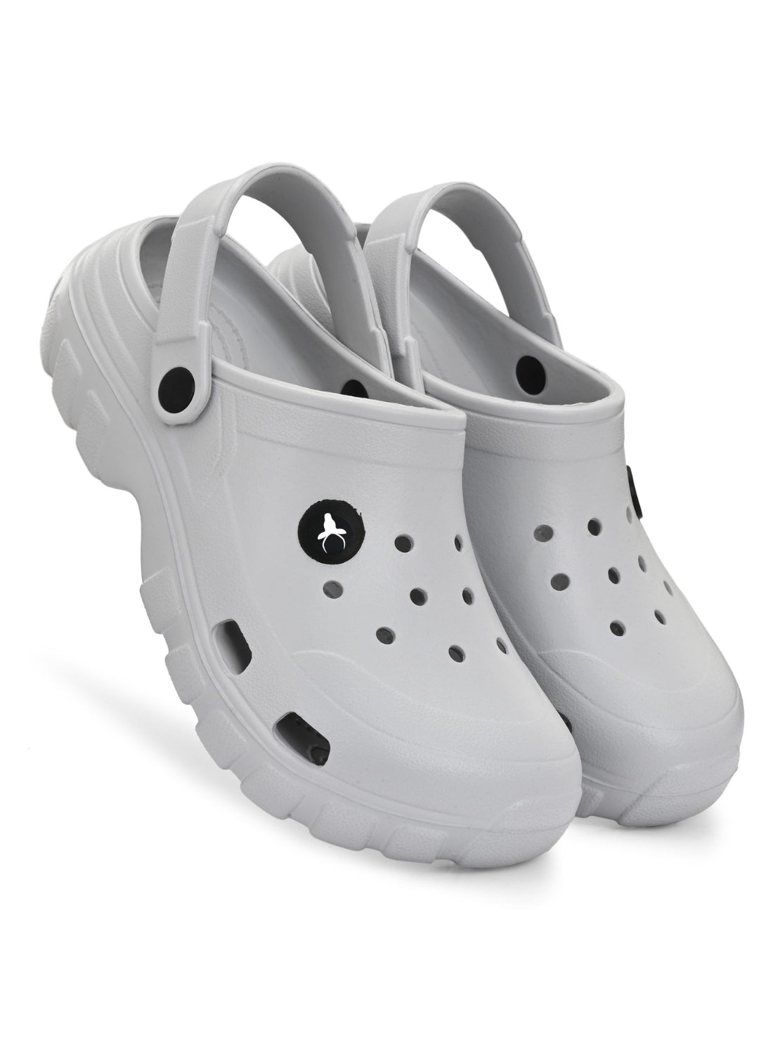 Hirolas Men cushioned comfortable Fluffy Clogs Sliders - Light Grey