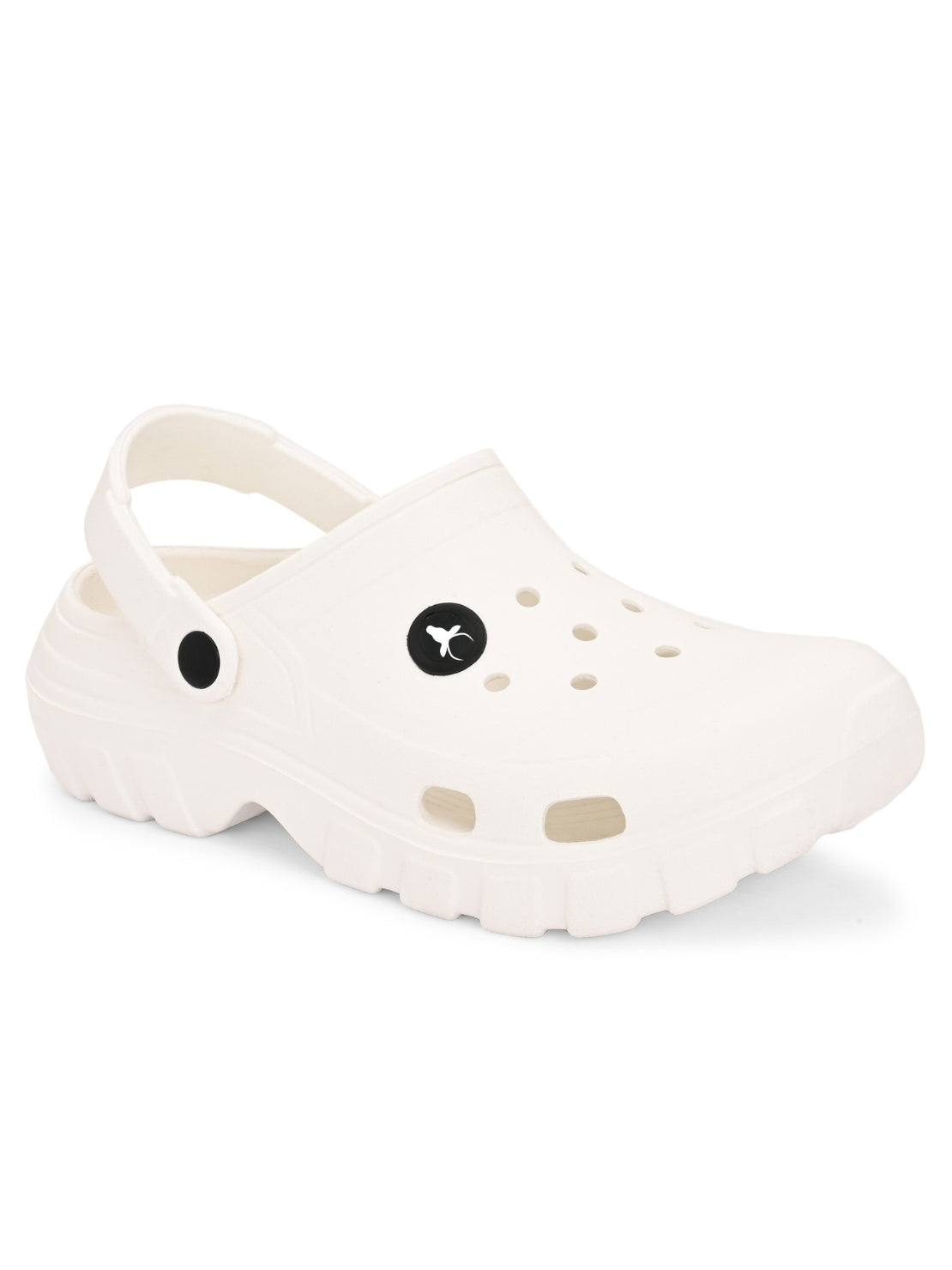 Hirolas Men cushioned comfortable Fluffy Clogs Sliders - White