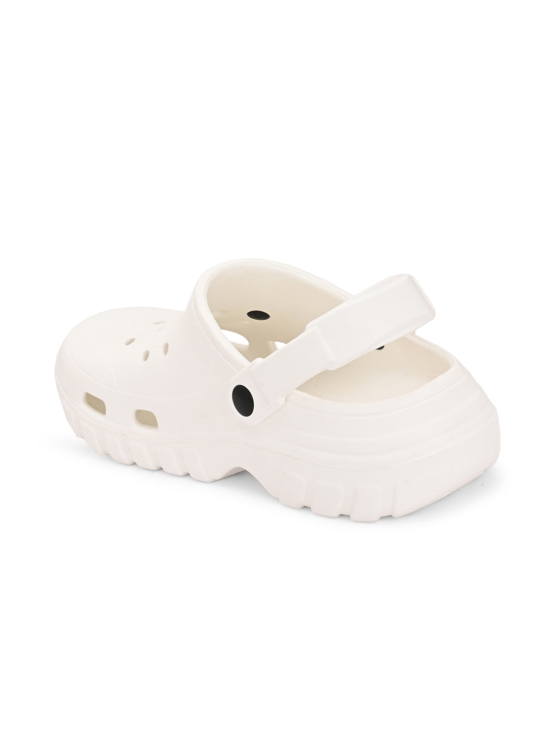 Hirolas Men cushioned comfortable Fluffy Clogs Sliders - White