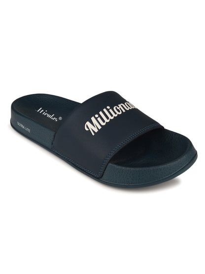 Hirolas CloudStep Blue Slides for Men's | Lightweight EVA Sole | Cushioned Comfort | Indoor Outdoor Slippers