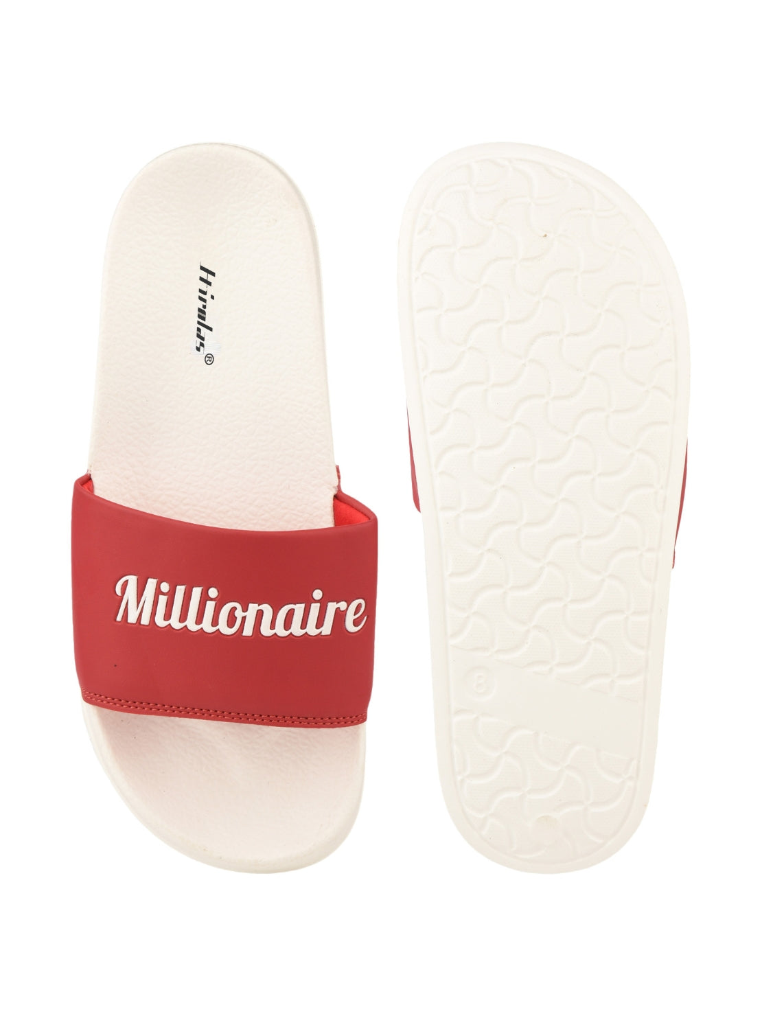 Hirolas CloudStep Red Slides for Men's | Lightweight EVA Sole | Cushioned Comfort | Indoor Outdoor Slippers