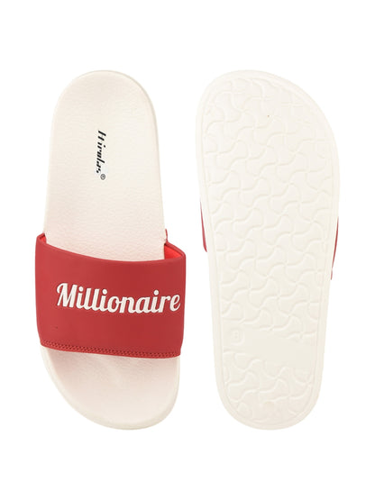 Hirolas CloudStep Red Slides for Men's | Lightweight EVA Sole | Cushioned Comfort | Indoor Outdoor Slippers