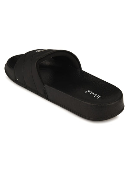 Hirolas CloudStep Slides for Men's | Lightweight EVA Sole | Cushioned Comfort | Indoor Outdoor Black Slippers