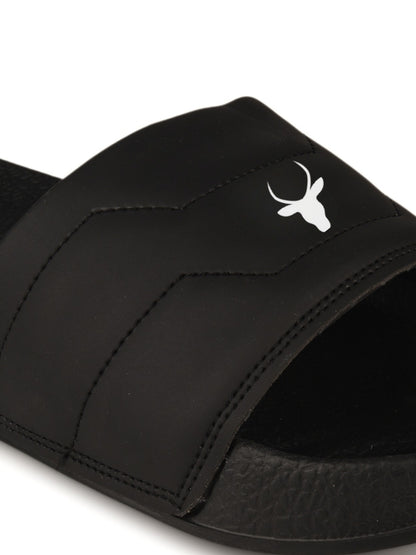 Hirolas CloudStep Slides for Men's | Lightweight EVA Sole | Cushioned Comfort | Indoor Outdoor Black Slippers