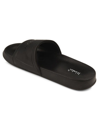 Hirolas CloudStep Black Slides for Men's | Lightweight EVA Sole | Cushioned Comfort | Indoor Outdoor Slippers