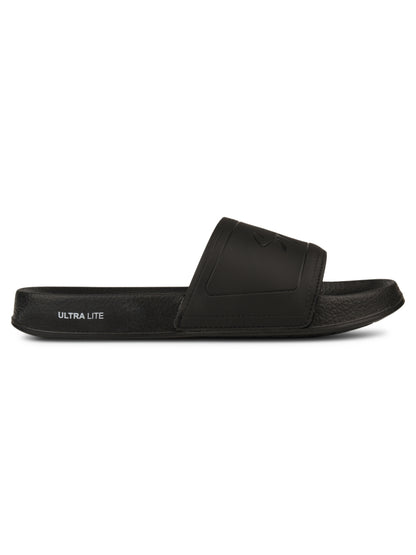 Hirolas CloudStep Black Slides for Men's | Lightweight EVA Sole | Cushioned Comfort | Indoor Outdoor Slippers