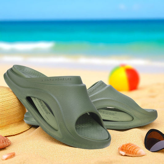 Hirolas Men’s EVA Sliders with Detachable Insole – Lightweight, Washable & Stylish Flip-Flops HROSL04GRN