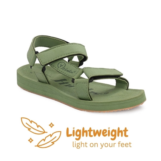 Hirolas EVA Sandals for Women Cushioned Sole with TPR Base Waterproof Sports Floater with Adjustable Velcro Straps - Green