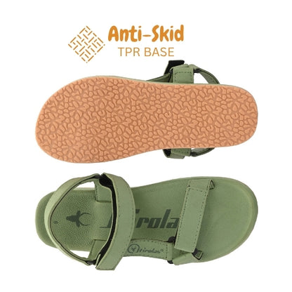 Hirolas EVA Sandals for Women Cushioned Sole with TPR Base Waterproof Sports Floater with Adjustable Velcro Straps - Green