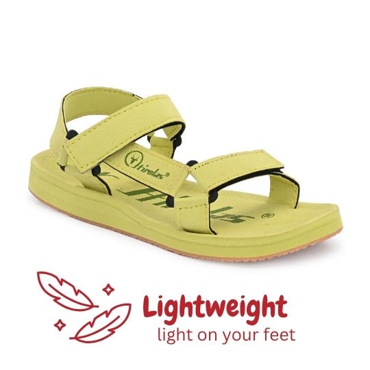 Hirolas EVA Sandals for Women Cushioned Sole with TPR Base Waterproof Sports Floater with Adjustable Velcro Straps - Light Green