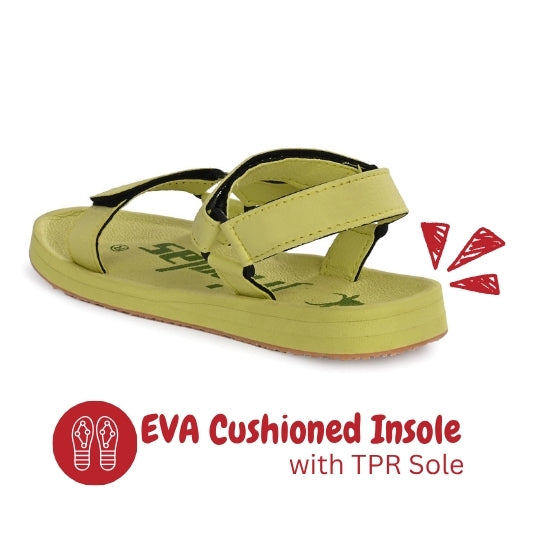 Hirolas EVA Sandals for Women Cushioned Sole with TPR Base Waterproof Sports Floater with Adjustable Velcro Straps - Light Green
