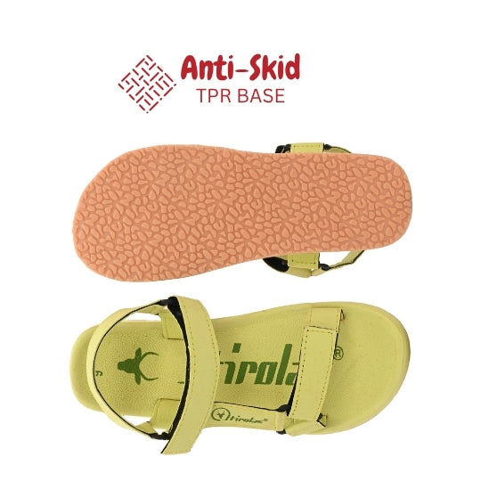 Hirolas EVA Sandals for Women Cushioned Sole with TPR Base Waterproof Sports Floater with Adjustable Velcro Straps - Light Green