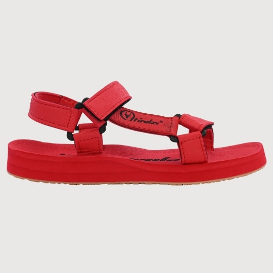 Hirolas EVA Sandals for Women Cushioned Sole with TPR Base Waterproof Sports Floater with Adjustable Velcro Straps - Red