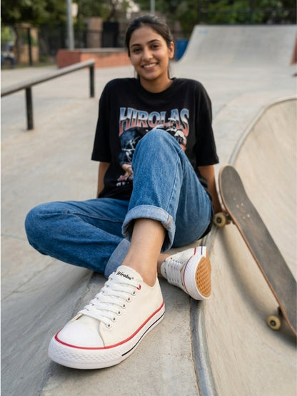 Hirolas® vulcanized Skateboard Sneaker_Shoes for Women - White